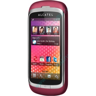 Красно-розовый телефон Alcatel One Touch 818 (Находка)