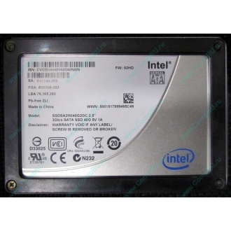 Нерабочий SSD 40Gb Intel SSDSA2M040G2GC 2.5" FW:02HD SA: E87243-203 (Находка)